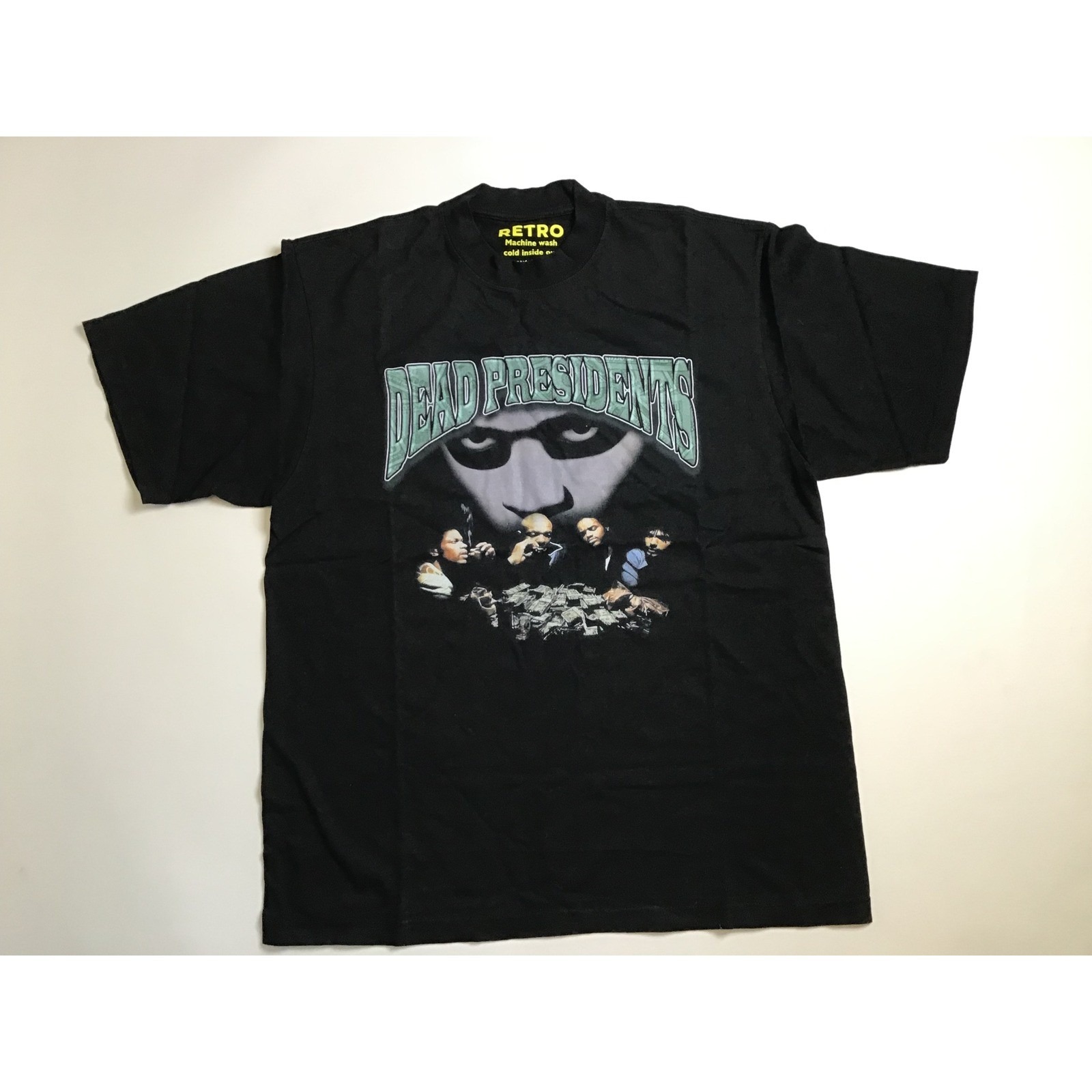 Retro Men's Black Graphic Print Short Sleeve Dead Presidents T-Shirt Nwt Size L — image 2 of 5